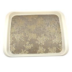 Δίσκος Σερβιρίσματος Χρυσά Λουλούδια Πλαστικός 37x28