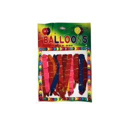 Μπαλόνια Μακρόστενα Διάφορα Χρώματα 16 τεμάχια