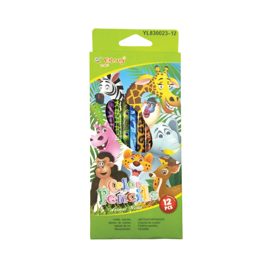 Ξυλομπογιές Λεπτές Τριγωνικές 12τμχ 4 Σχέδια