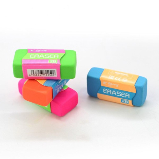 Γόμα Ορθογώνια Μικρή Διάφορα Χρώματα 4x2cm Display 36