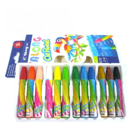 Λαδοπαστέλ Πολυγωνικά Διάφορα Σχέδια 12τμχ Σ24