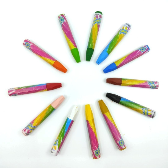 Λαδοπαστέλ Πολυγωνικά Διάφορα Σχέδια 12τμχ Σ24