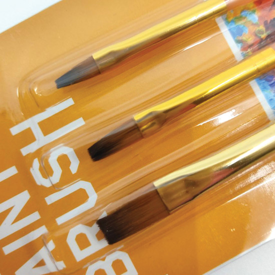 Πινέλα Ζωγραφικής 3τμχ 4 Χρώματα Σ24