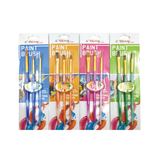 Πινέλα Ζωγραφικής 3τμχ 4 Χρώματα Σ24