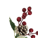 Χριστουγεννιάτικο Διακοσμητικό Κλαδί Berries Κουκουνάρι 27cm