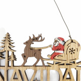 Χριστουγεννιάτικη Κρεμαστή Ταμπέλα Feliz Navidad Έλκηθρο Χρυσό Glitter 11x10,5x1cm