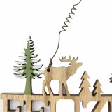 Χριστουγεννιάτικη Κρεμαστή Ταμπέλα Feliz Navidad Έλκηθρο Χρυσό Glitter 11x10,5x1cm