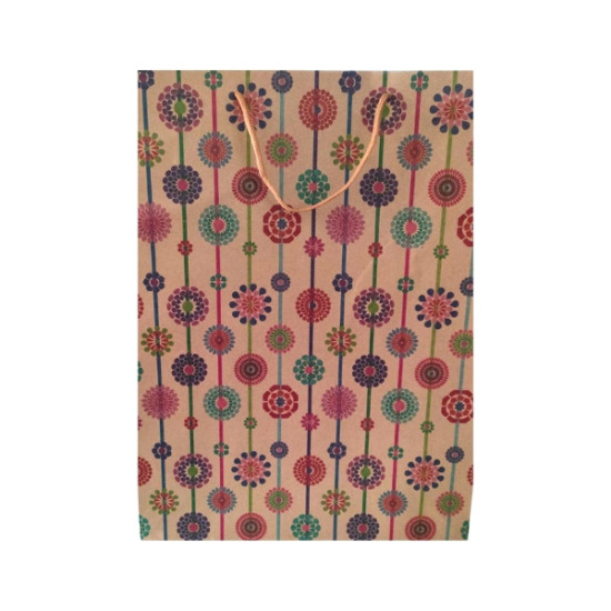 Τσάντα Δώρου Kraft Λουλούδια Διάφορα Σχέδια 32x10x42cm Σ12