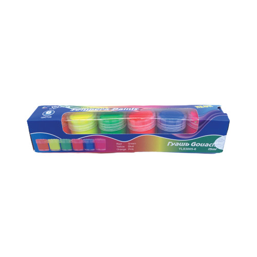 Τέμπερες Πλενόμενες Σε Βαζάκια Neon Χρώματα 15ml 6τμχ 3x21x4cm Σ24