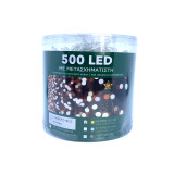 500 Λαμπάκια LED Σταθερά, Επεκτεινόμενα, Με Διάφανο Καλώδιο 32m - Λευκό Θερμό
