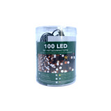 100 Λαμπάκια LED Σταθερά, Επεκτεινόμενα, Με Πράσινο Καλώδιο  9m - Λευκό Θερμό