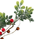 Χριστουγεννιάτικο Διακοσμητικό Κλαδί Glitter Berries Κουκουνάρι 34cm