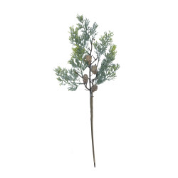 Χριστουγεννιάτικο Διακοσμητικό Κλαδί Πράσινο Κουκουνάρια Χιονισμένο 44cm