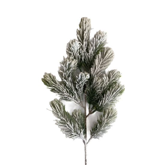 Χριστουγεννιάτικο Διακοσμητικό Κλαδί Πράσινο Έλατο Χιονισμένο 50cm