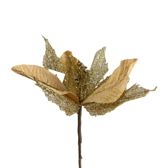 Χριστουγεννιάτικο Διακοσμητικό Αλεξανδρινό Χρυσό Ανάγλυφη Δαντέλα Χρυσή 42cm