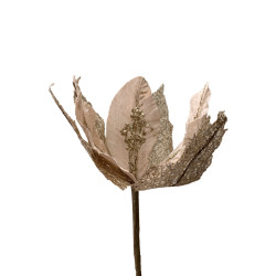 Χριστουγεννιάτικο Διακοσμητικό Αλεξανδρινό Σαμπανί Ανάγλυφη Δαντέλα Χρυσή Φ28 15cm Σ720