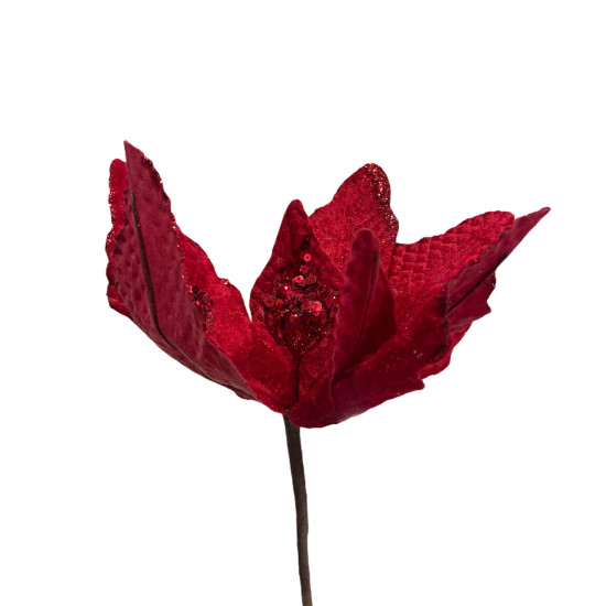 Χριστουγεννιάτικο Διακοσμητικό Αλεξανδρινό Κόκκινο Πούλιες 45cm