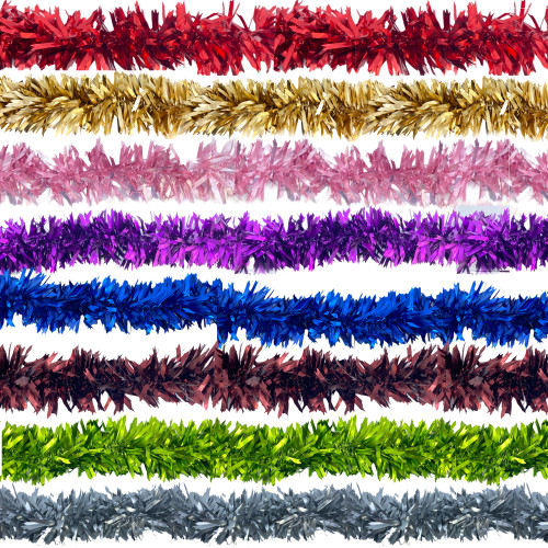 Χριστουγεννιάτικη Τρέσα 11cm 6 Χρώματα Tinsel 2m Σ10