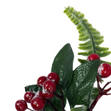 Χριστουγεννιάτικο Διακοσμητικό Κλαδί Berries Κουκουνάρια Φύλλα 26cm