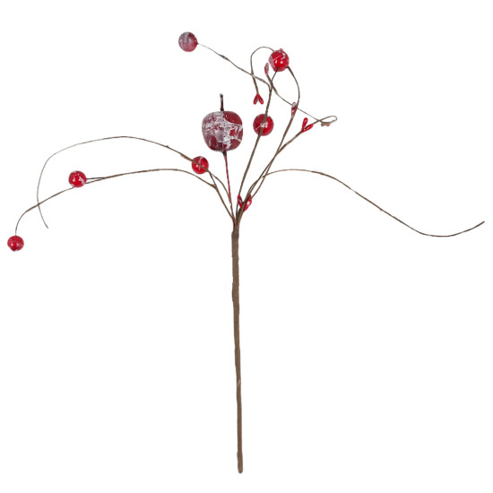 Χριστουγεννιάτικο Διακοσμητικό Κλαδί Berries Χιονισμένο 38cm