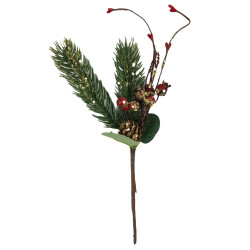 Χριστουγεννιάτικο Διακοσμητικό Κλαδί Χρυσό Glitter Berries 30cm