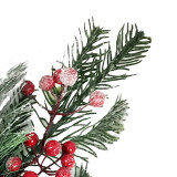 Χριστουγεννιάτικο Διακοσμητικό Κλαδί Ελάτου Berries Κουκουνάρι Χιονισμένο 40cm