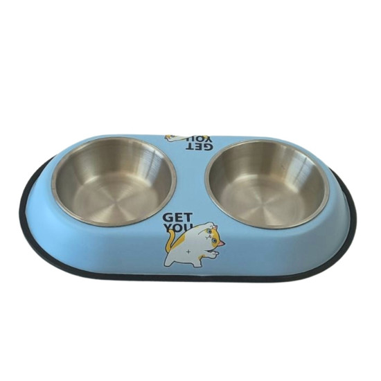 Μπολ Φαγητού Κατοικιδίου Διπλό Μεταλ. 38,5cm Σ100