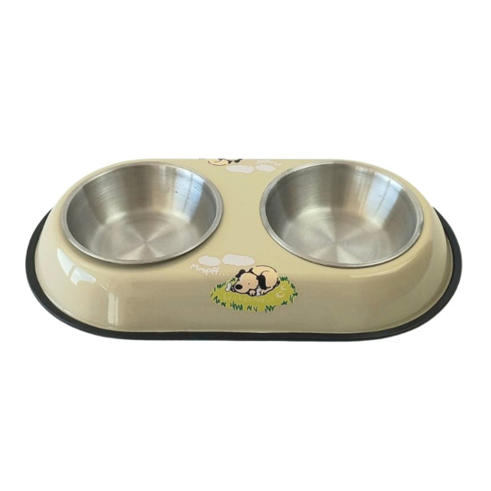 Μπολ Φαγητού Κατοικιδίου Διπλό Μεταλ. 38,5cm Σ100