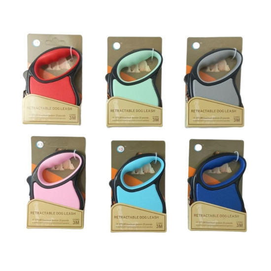 Λουρί Σκύλου Μηχανικό 6 Χρώματα 3m Σ144