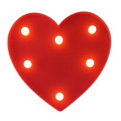 Καρδιά Φωτιζόμενη Κόκκινη-Ρόζ 12 Led 6.5 Χ 6.5 Χ 1.5 εκ