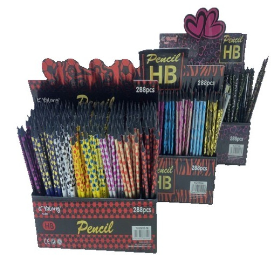 Μολύβια ΗΒ Με Γόμα Διάφορα Σχέδια Σε Σταντ Display 288