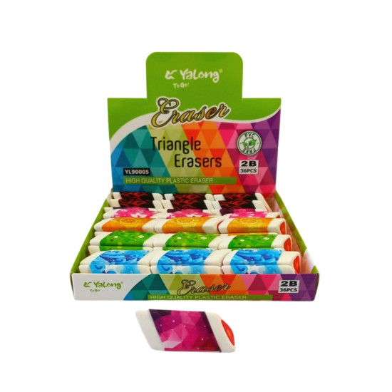 Γόμα Τριγωνική Πολύχρωμη 15x17x2cm Display 36