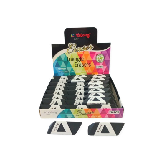 Γόμα Τριγωνική Λευκή-Μαύρη Display 36