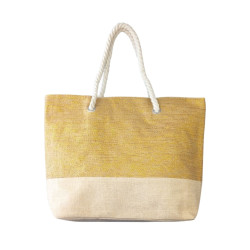 Τσάντα Θαλάσσης Jacquard Μπέζ & 4 Χρώματα 52x38x15cm