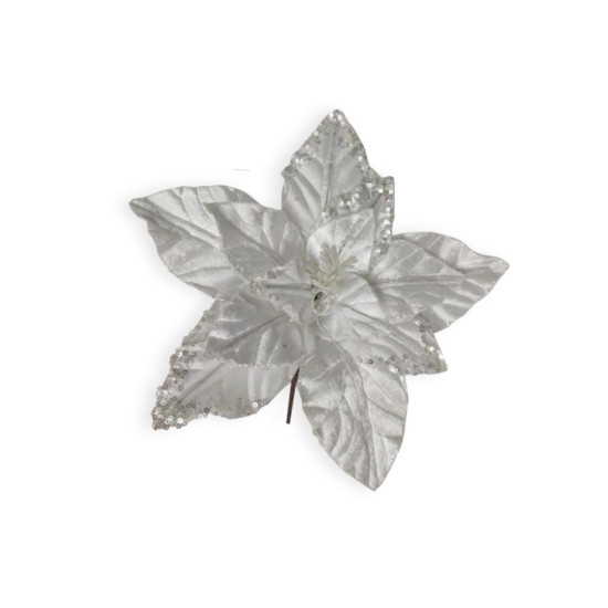 Χριστουγεννιάτικο Διακοσμητικό Αλεξανδρινό Λευκό Πούλιες Φ30 30cm Σ600