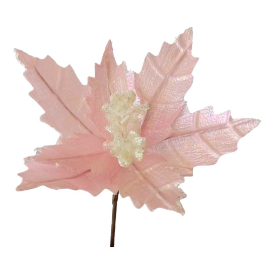 Χριστουγεννιάτικο Διακοσμητικό Αλεξανδρινό Ροζ  Ιριδίζον 24cm