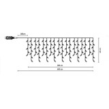 144 Λαμπάκια Βροχή LED 3x0,60m, Με Πρόγραμμα, Επεκτεινόμενα, Με 6m Διάφανο Καλώδιο - Λευκό Θερμό
