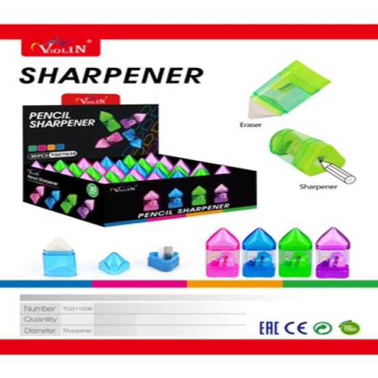 Γόμα-Ξύστρα Βαρελάκι Πυραμίδα 4 Χρώματα Display 25