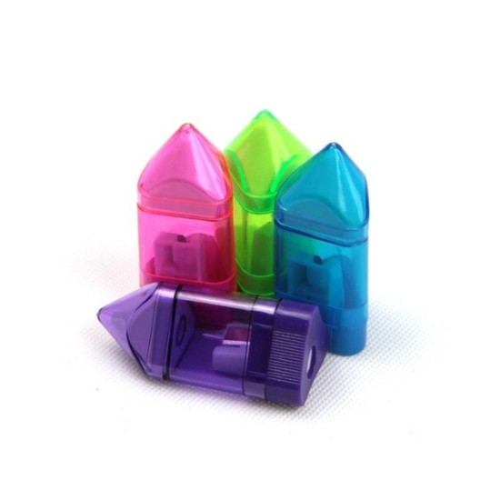 Γόμα-Ξύστρα Βαρελάκι Πυραμίδα 4 Χρώματα Display 25