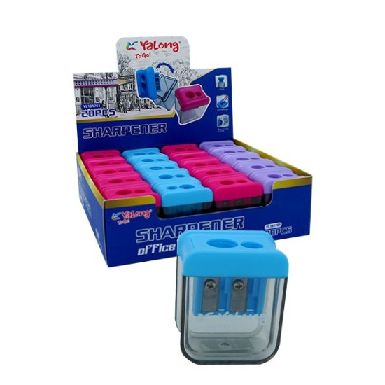 Ξύστρα Διαφανή Με Διπλή Υποδοχή Διάφορα Χρώματα Display 20