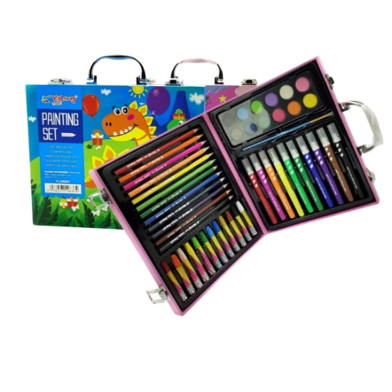 Σετ Ζωγραφικής Σε Ξύλινο Βαλιτσάκι 2 Σχέδια 47τμχ 26x22cm Σ20