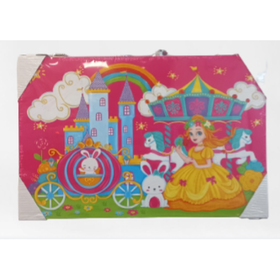 Σετ Ζωγραφικής Σε Ξύλινο Βαλιτσάκι 2 Χρώματα 82τμχ 43x28cm