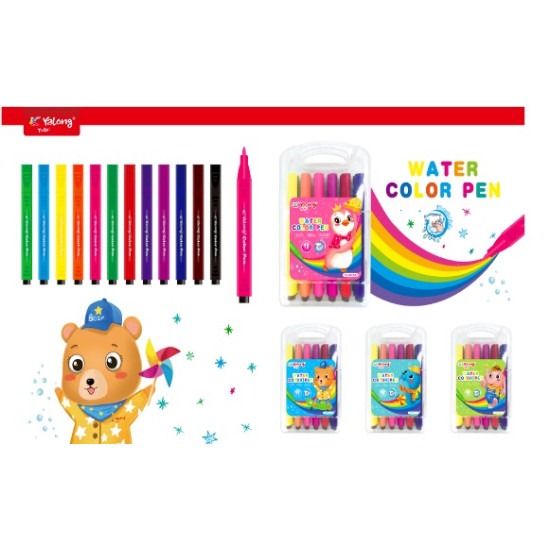 Μαρκαδόροι Χοντροί Πλενόμενοι Διάφορα Σχέδια Ζωάκια  18τμχ