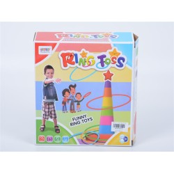Παιχνίδι Δεξιοτήτων Ring Toss Πολύχρωμος Πύργος Με Αστέρι & Κρίκους 19x19x6,5cm Σ60