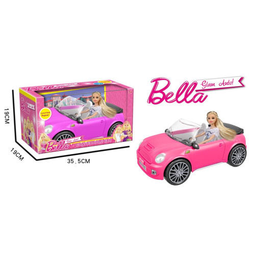 Κούκλα Μανεκέν Bella 28cm Με Αυτοκίνητο 3 Χρώματα Σ12