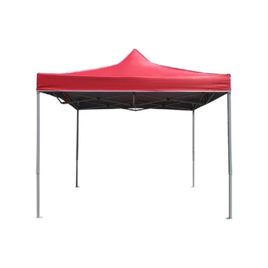 Υφασμάτινο Κιόσκι 3Χ3cm - Κόκκινη Τέντα Με Λευκό Σκελετό 600D