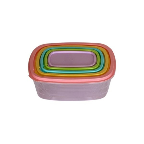Σετ Φαγητοδοχεία 5τμχ Ουράνιο Τόξο 26x20x12cm