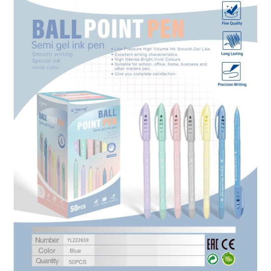 Στυλό Gel 0,7mm Διάφορα Παλ Χρώματα Σ50