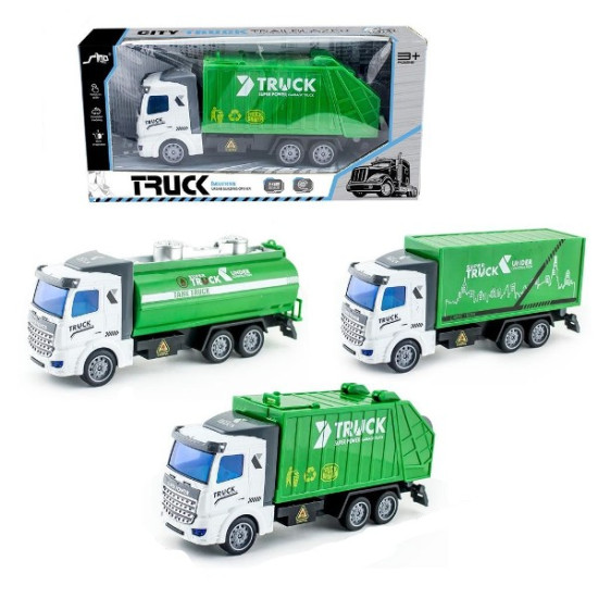 Όχημα Πόλης Πράσινο 1:48 Pull Back 21cm 3 Σχέδια