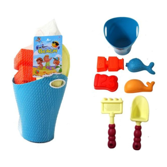 Σετ Άμμου-Θάλασσας Κουβαδάκι Ø13x16cm & Αξεσουάρ 7τμχ